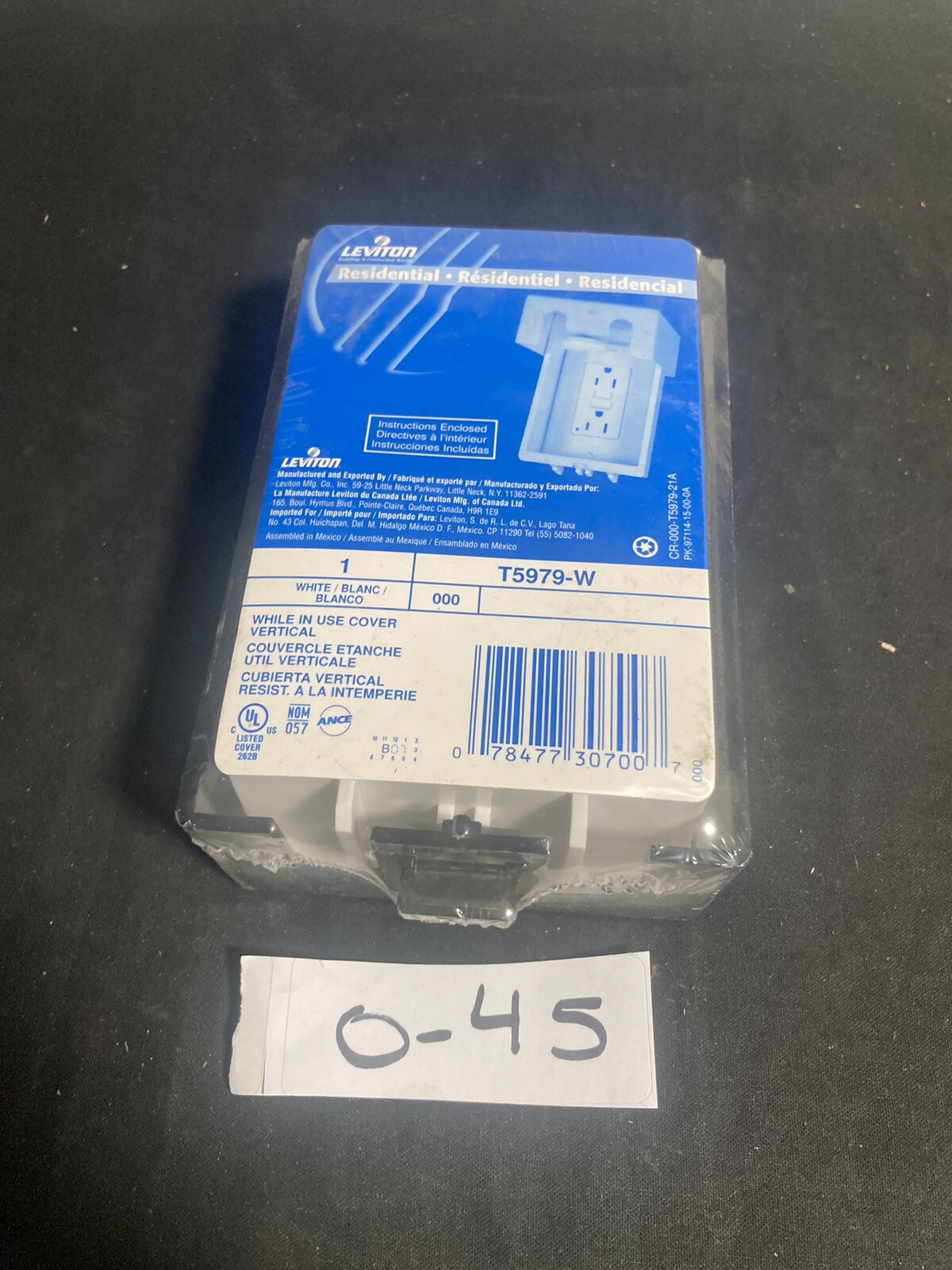 Leviton white in use vertical cover T5979-W