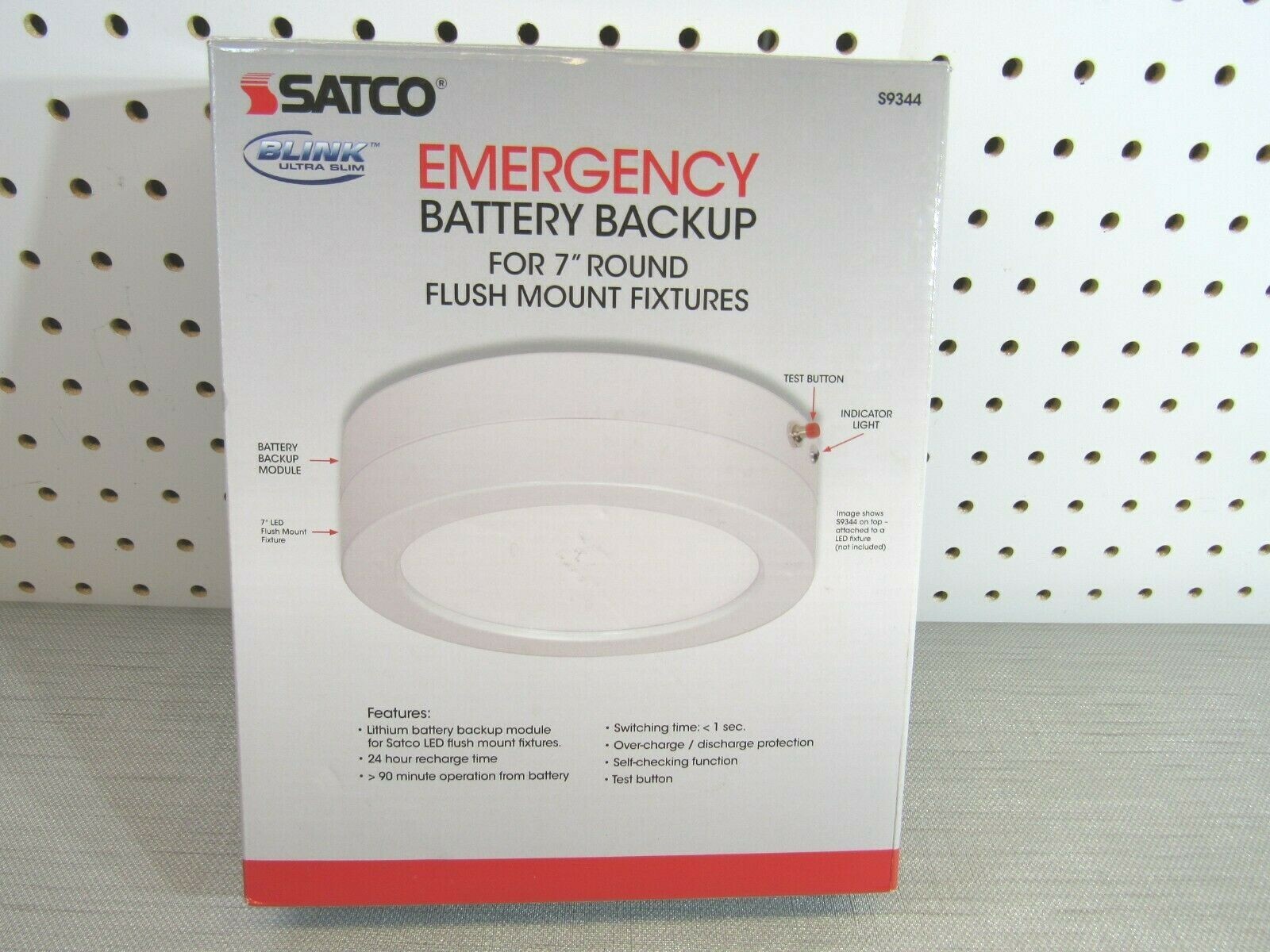 Satco S9344 Emergency Battery Backup For 7" Round Flush Mount Fixtures