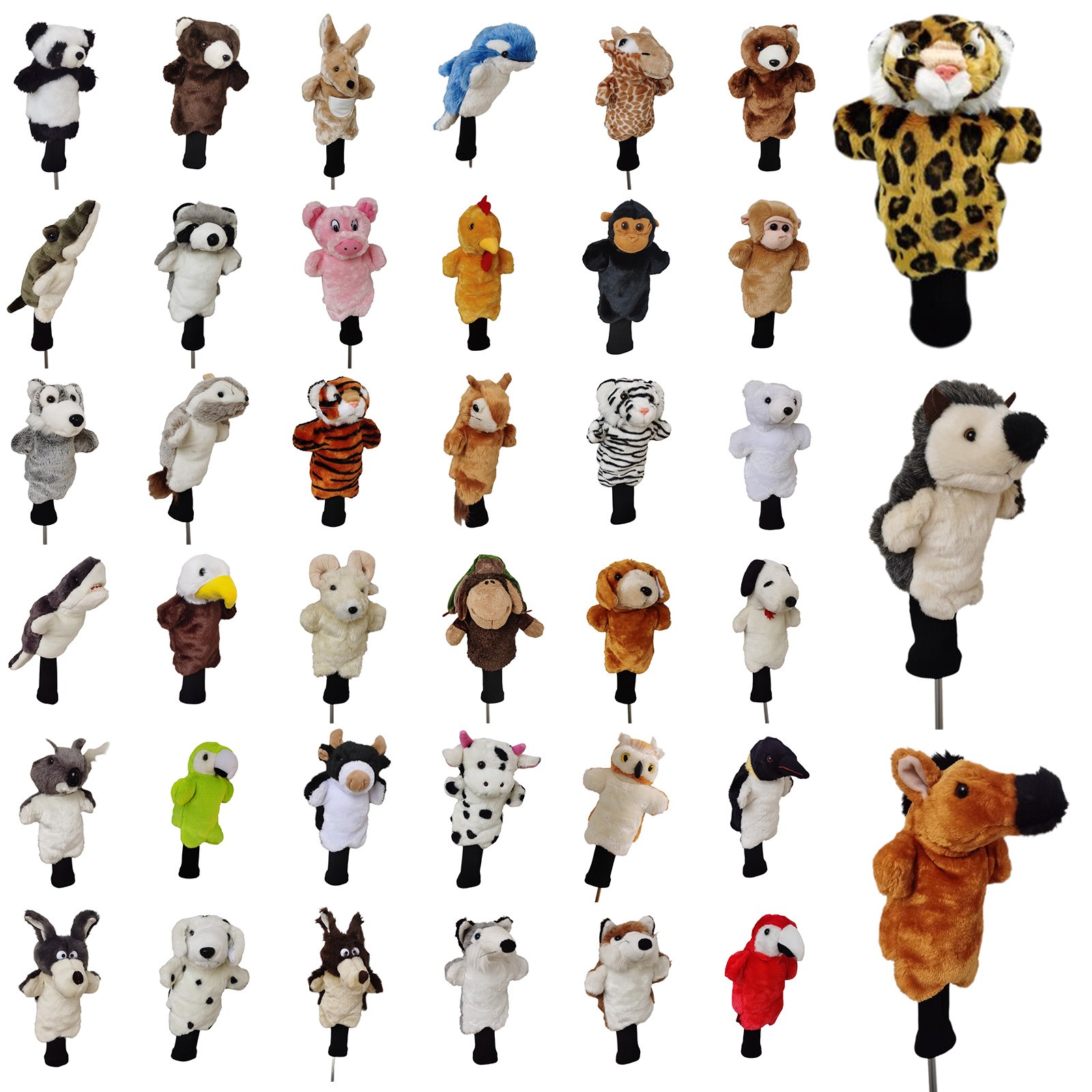 Golf Plush Cartoon Driver Headcover Universal Club Sleeve Animal Club Cover