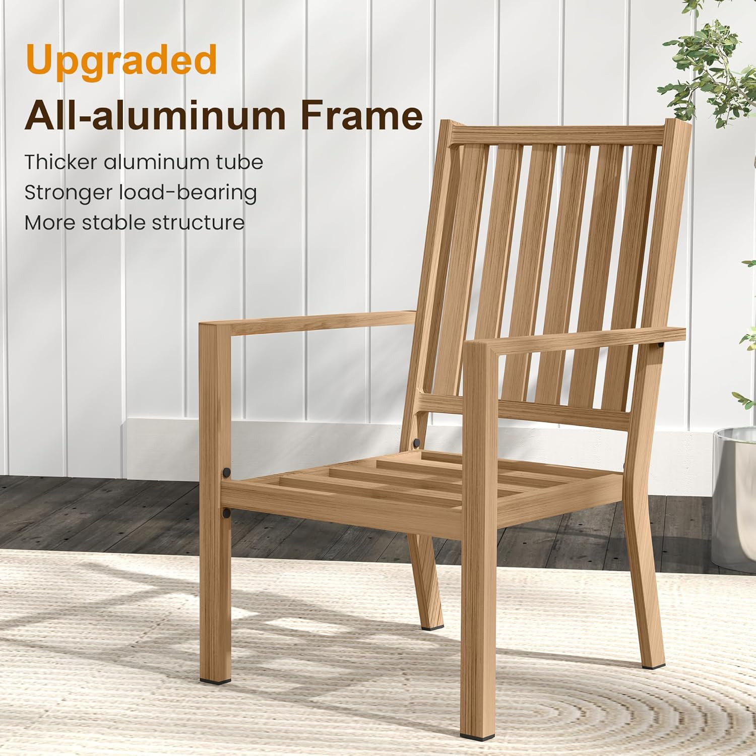 Brown Aluminum 6-Piece Patio Dining Set with Cushions for Outdoor Spaces