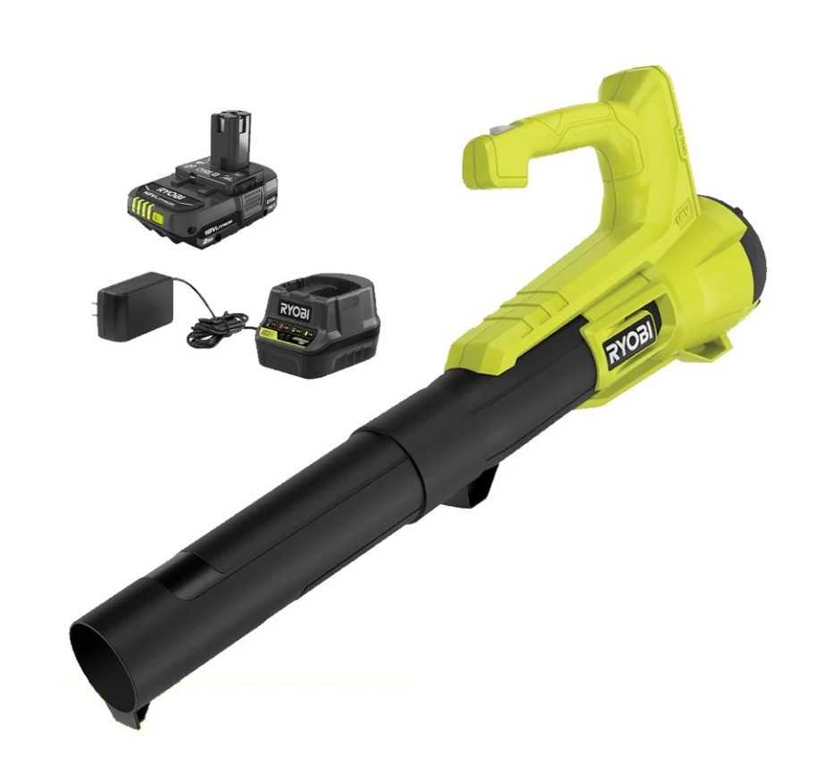 RYOBI ONE+ 18V 250 CFM Cordless Battery Leaf Blower with 2.0 Ah Battery+Charger