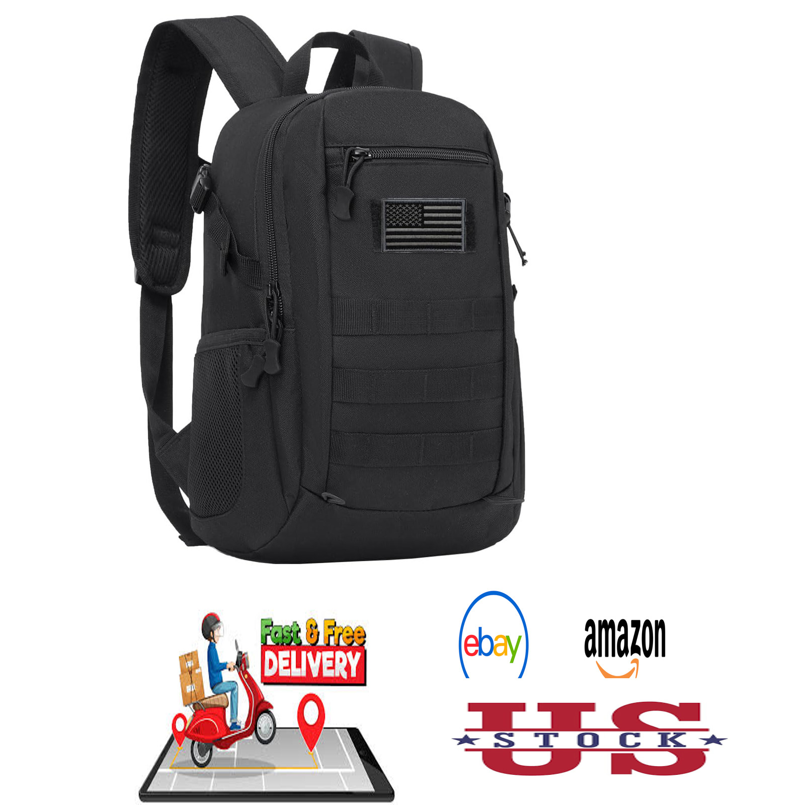 Mini Tactical Backpack MOLLE Waterproof Nylon 10L X-Small Camping Daypack Bag