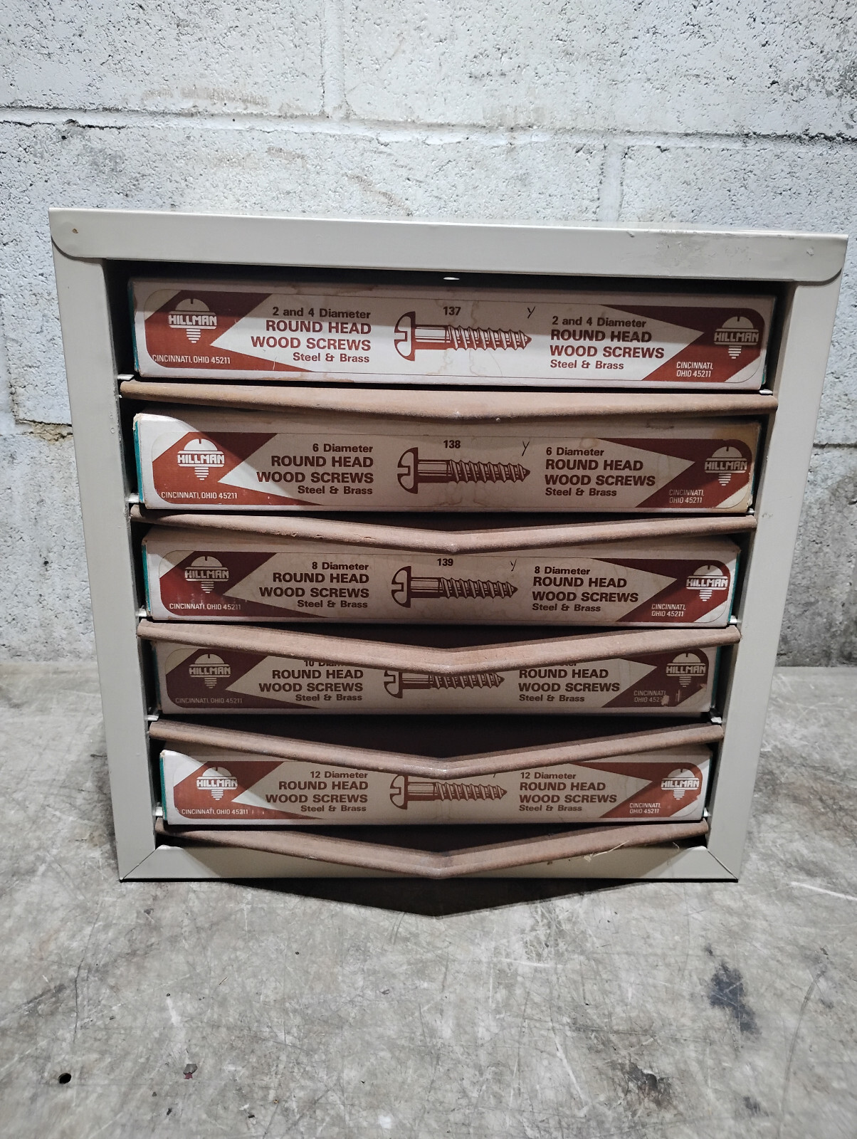 Hardware Parts Storage Cabinet 5 Drawer Steel Organizer Wood Screws