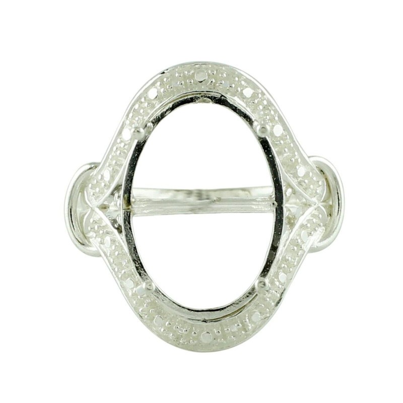 925 Sterling Silver 13x18mm Oval Semi Mount Cocktail Ring For Wedding Ring
