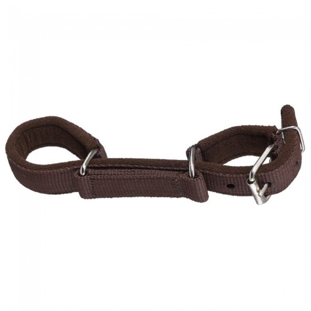 Tough-1 Brown MINIATURE FLEECE-LINED NYLON HOBBLES w/ Easy buckle adjustment