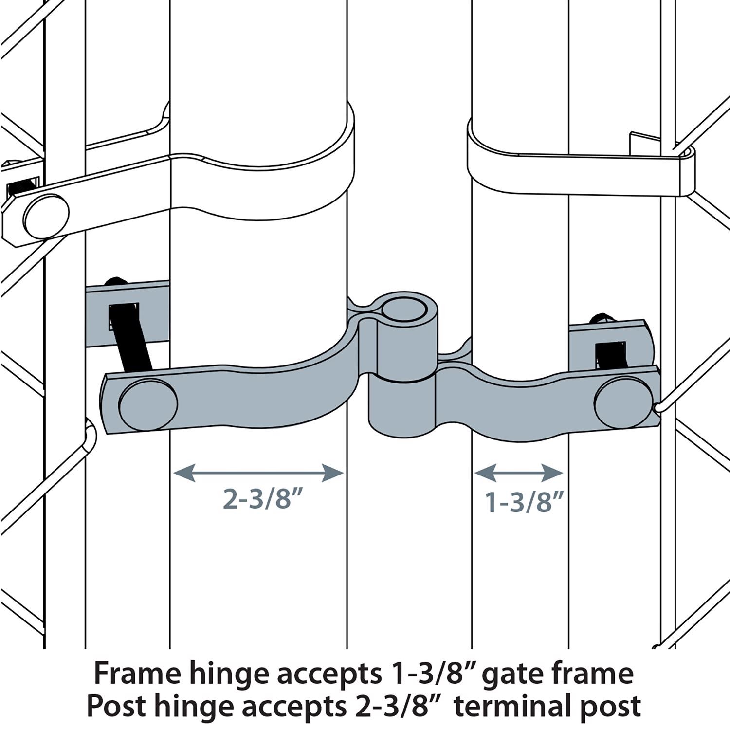 Yard Gard 328536C Galvanized Steel Drive Gate Hardware Set for 2-3/8 in. Gate