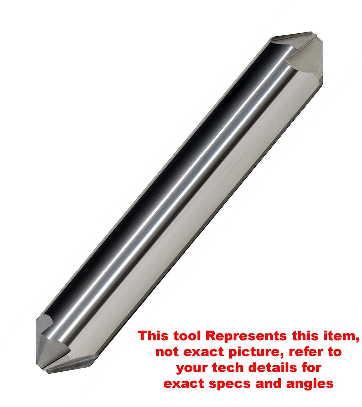 1/2" 82° 6 Flute Solid Carbide Double End Countersink 1/2"Shank, 3" OAL USA