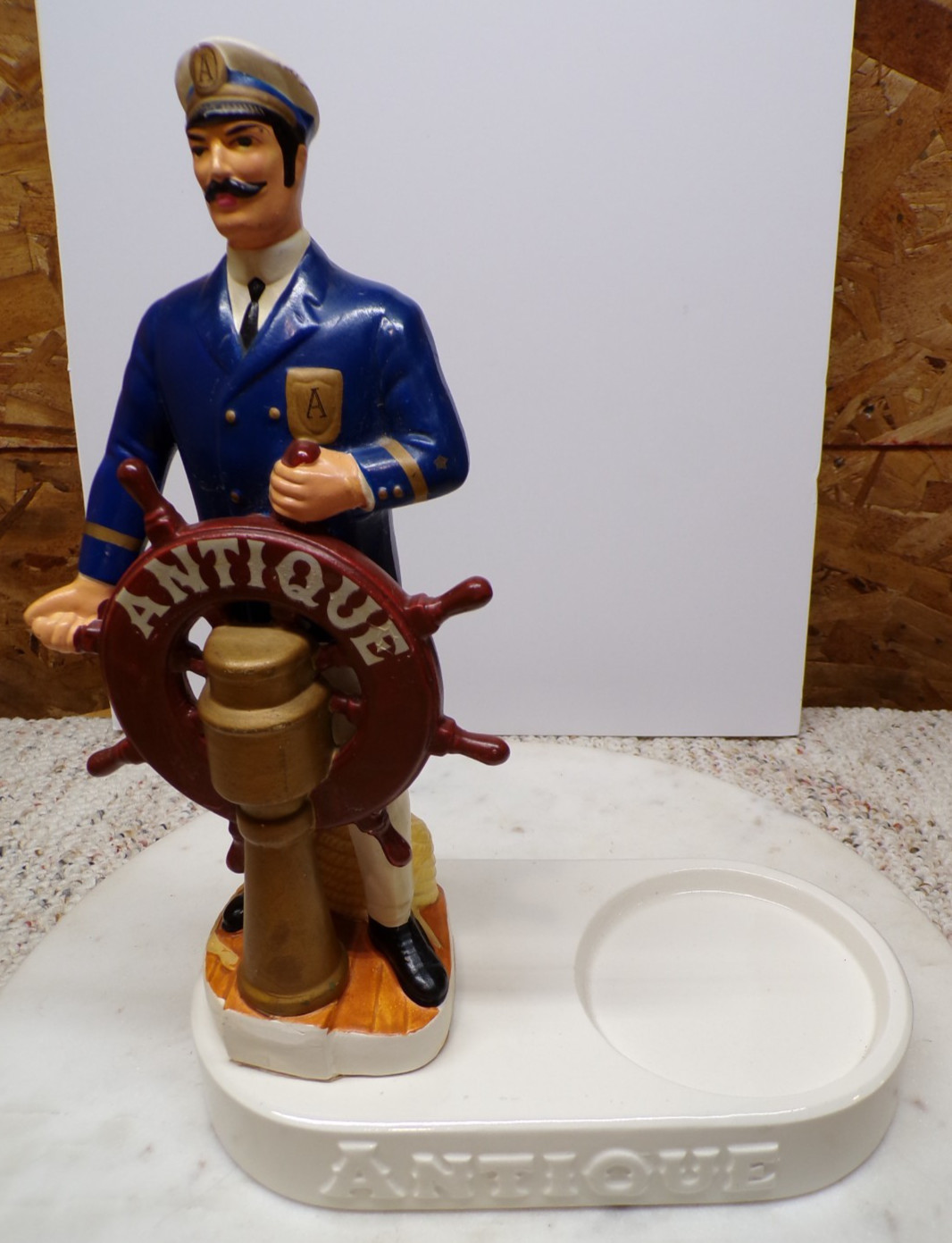 1963 Frankfort Distiller Antique Whiskey Bar Display Ships Captain Nautical Boat