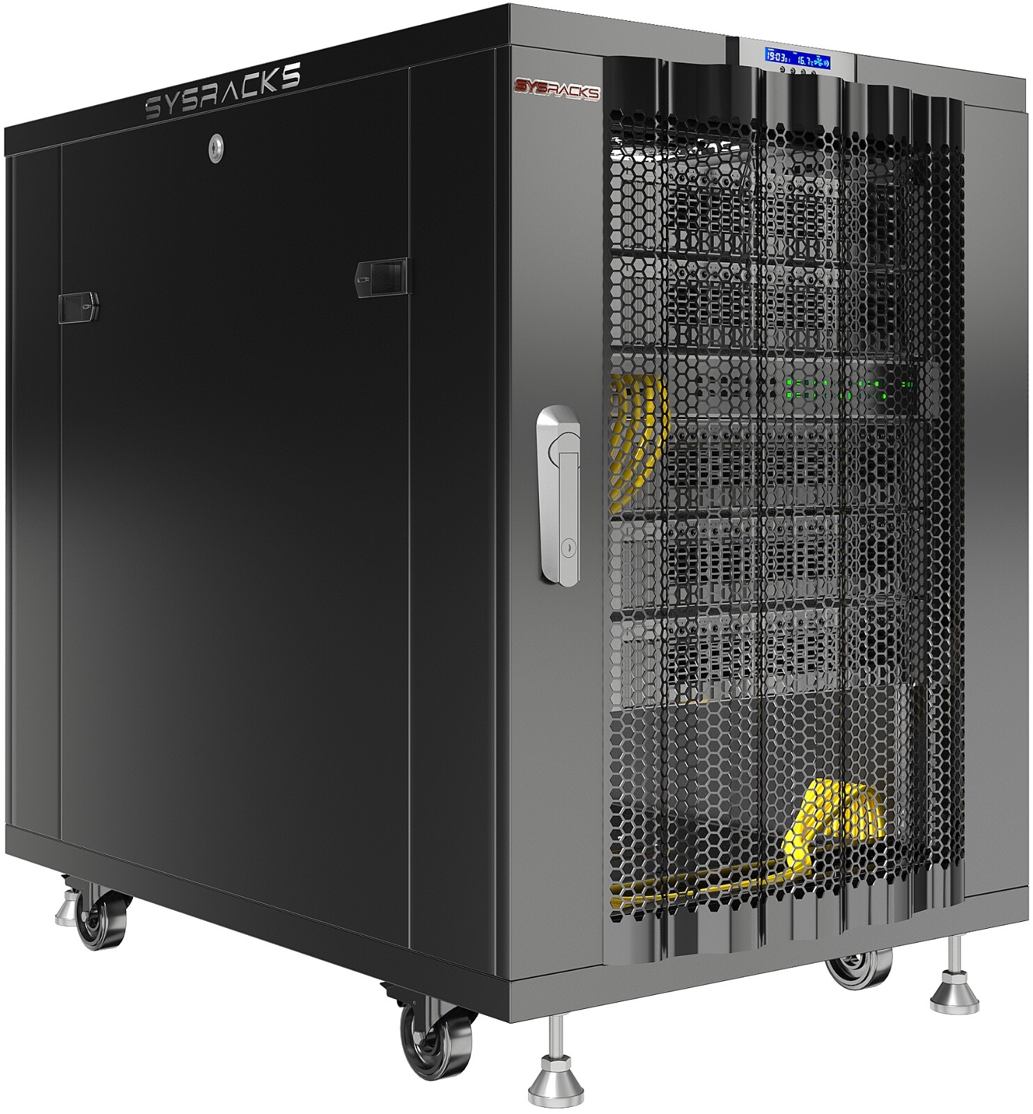 Sysracks 18U 39'' Deep IT Network Data Server Rack Cabinet Mesh Vented Door