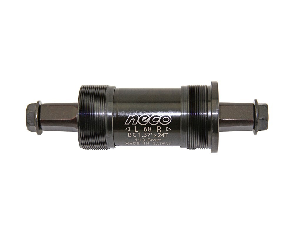 NECO Bicycle Bottom Bracket Cartridge Square Taper 68mm x 113.5mm Sealed Black.