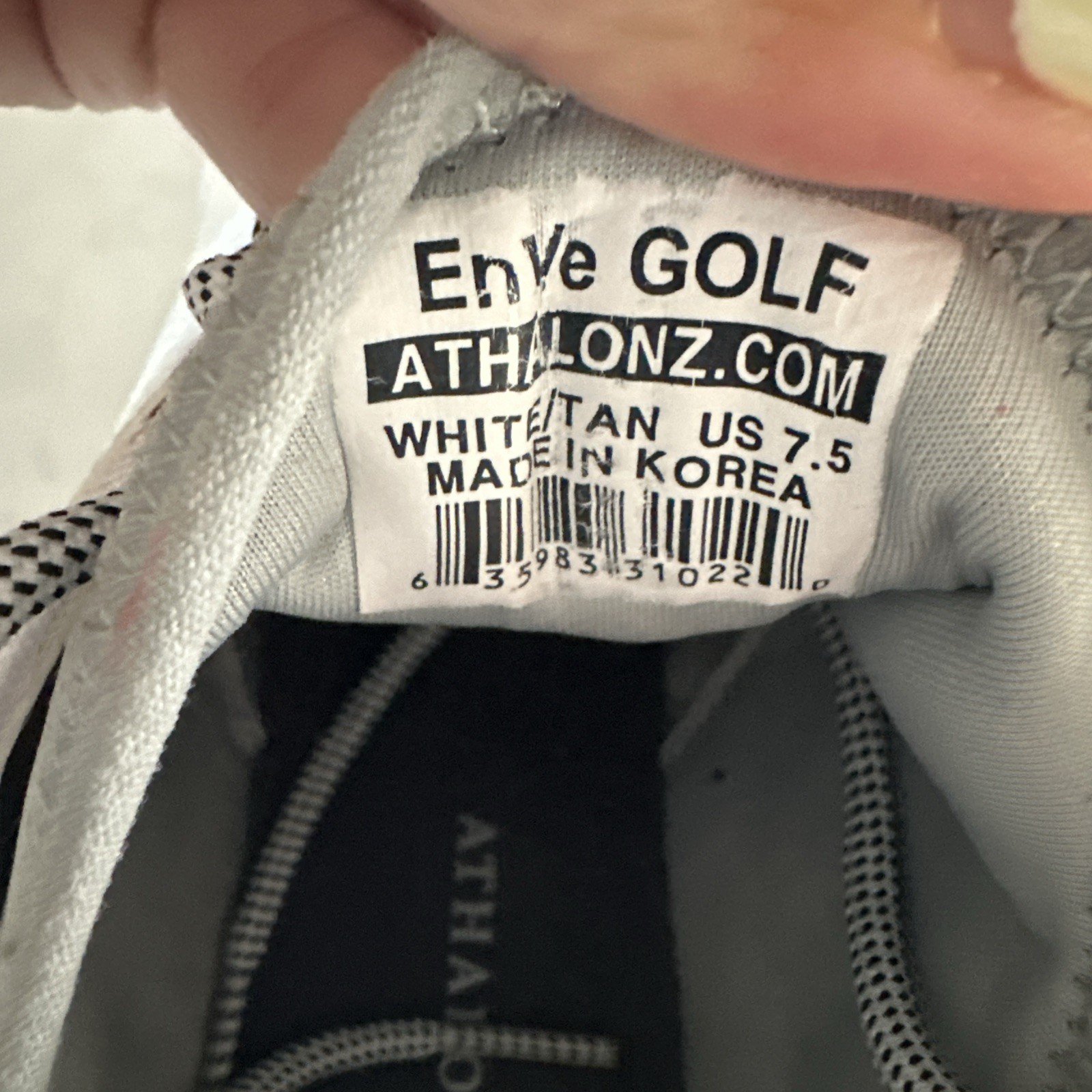 Athalonz Golf Shoe EnVe White Tan 7.5 Mens 9 Womens Unisex Sport NEW