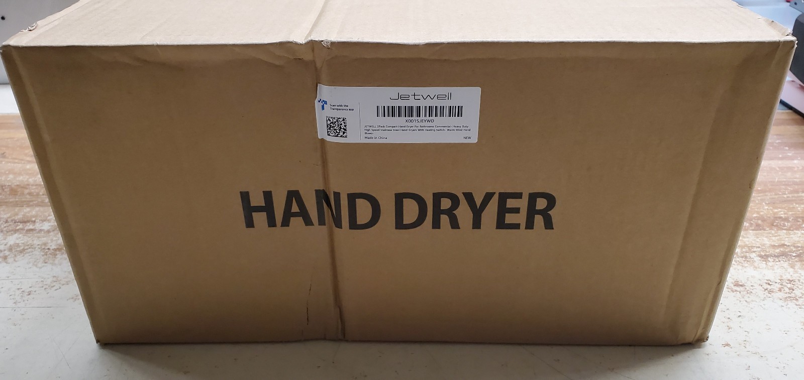 JETWELL Compact Bathroom Hand Dryer High Speed Stainless Steel 2-Pack