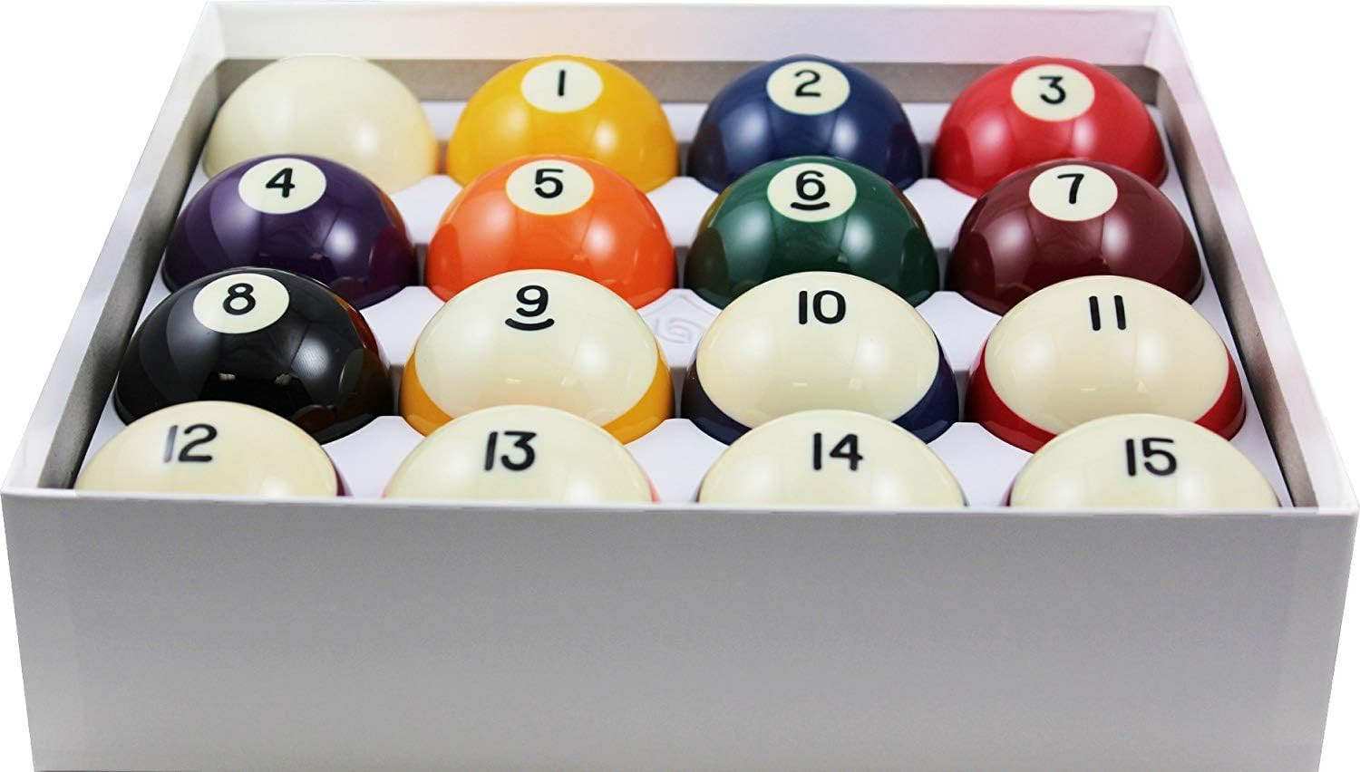 2-1/4" Regulation Size Crown Standard Billiard/Pool Balls, Complete 16 Ball Set