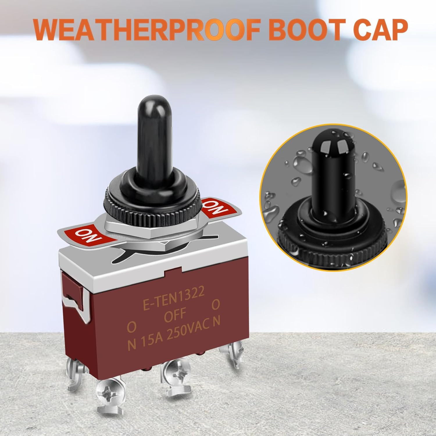 5-Pack DPDT Waterproof Toggle Switch, 12V DC 30A for Marine & Auto Use