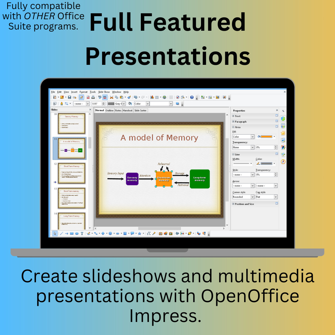 Open Office Software Suite for Mac USB Word Processing Home Student Business