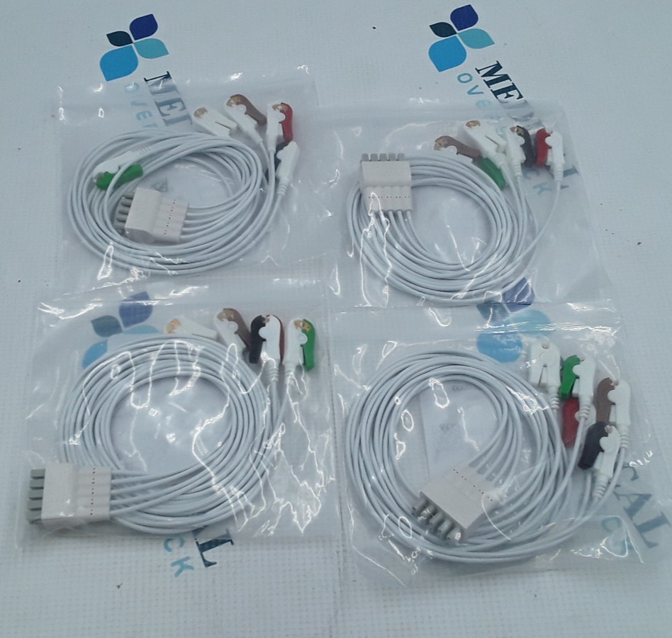 Curbell Medical OnePatient Disp ECG Lead Wire REF DLA-05BD-40AM-0000 Lot of 4