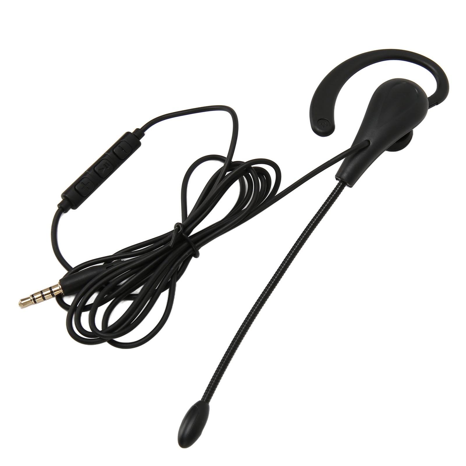 Single Ear Headset With Microphone Wired Noise Cancelling Lightweight Monaural