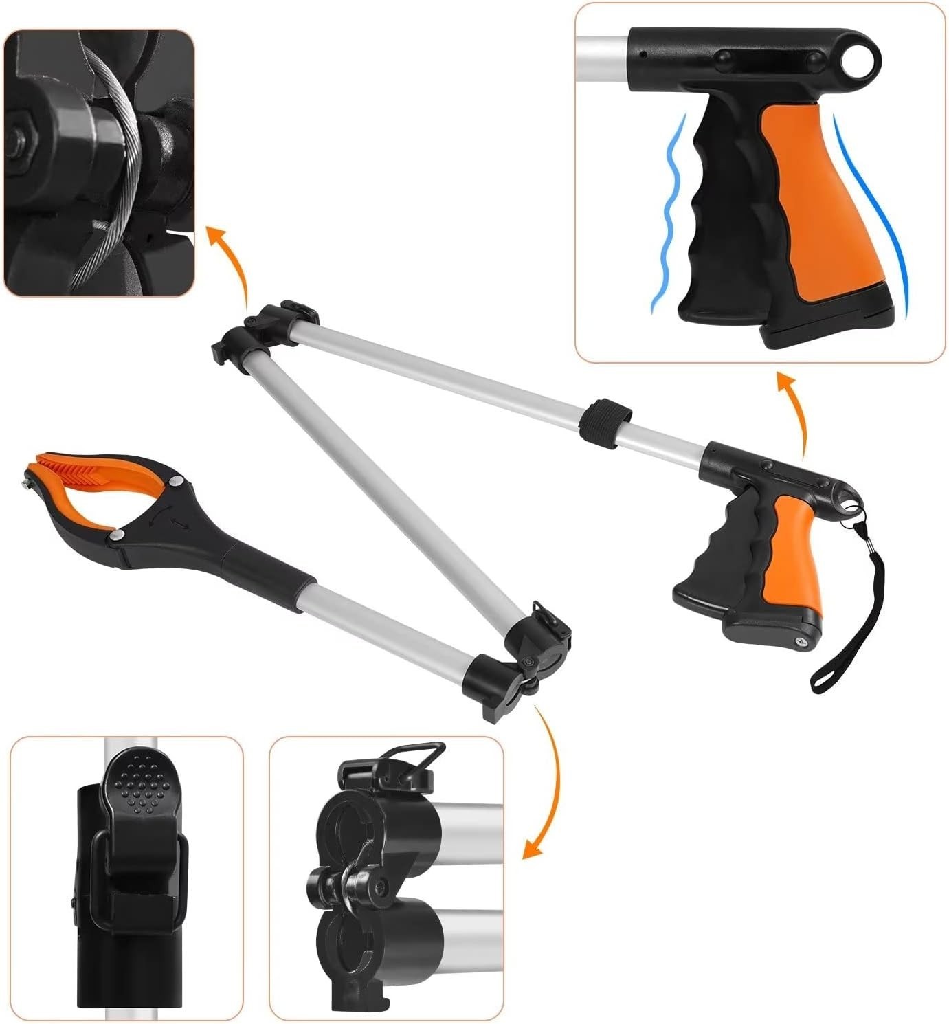 43" Extra Long Grabber Tool, Foldable Grabbers for Elderly Grab It Reaching T...