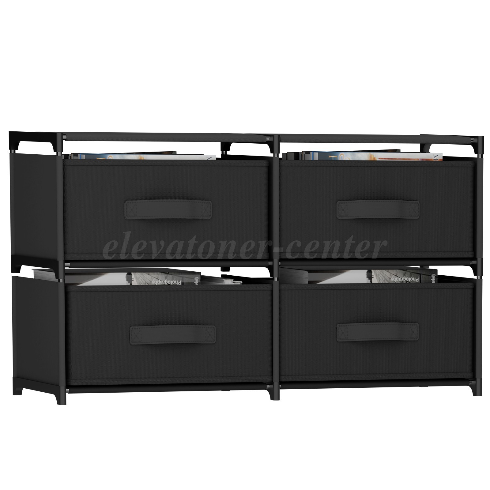 Non-Woven Fabric Multi-Functional Storage Cabinet, Double Row 4-Drawer