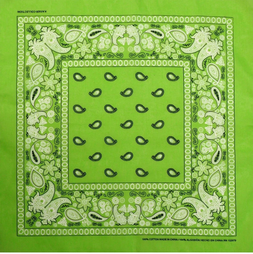 KAISER 100% Cotton Paisley Bandana  22"X22" Scarf Head Neck Bandana - NEW