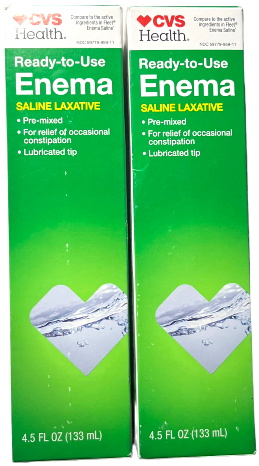 CVS Enema Saline Laxative Constipation Relief 4.5 Oz - EX 01/26 -  LOT of 2
