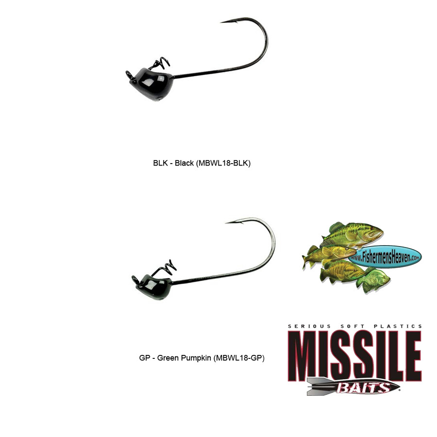 Missile Baits Warlock Shaky Jig Head 1/8oz (MBWL18) Black or Green Pumpkin