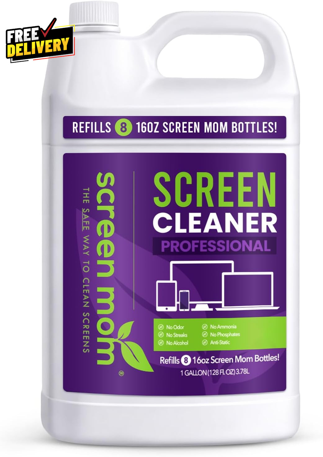 Screen Cleaner Spray 1-Gallon for TV Car Laptop and Computer Streak-Free Form...