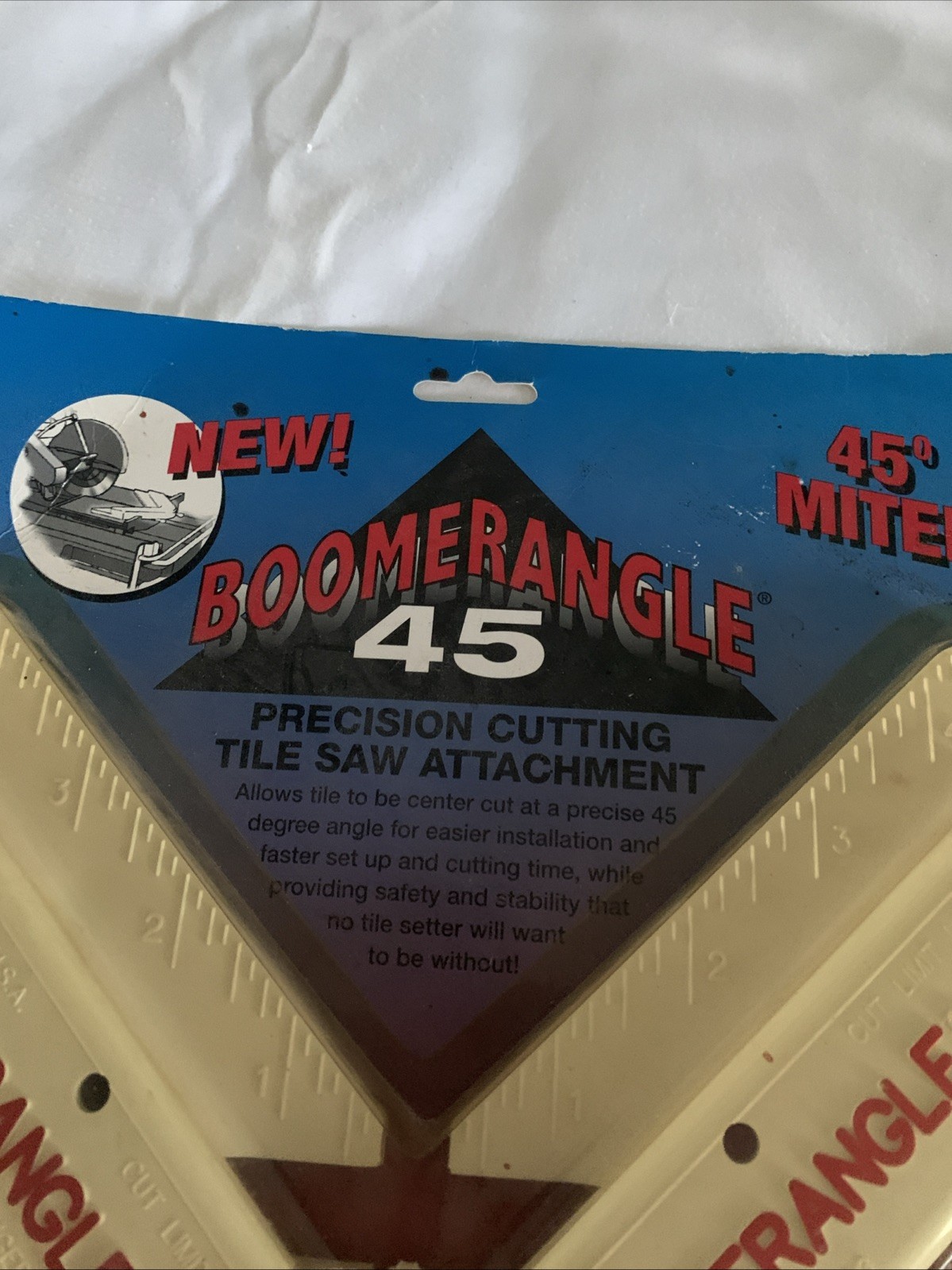 Boomerrangle 45 Precision Cutting Tile Saw Attachment New 45 Miter Holds All