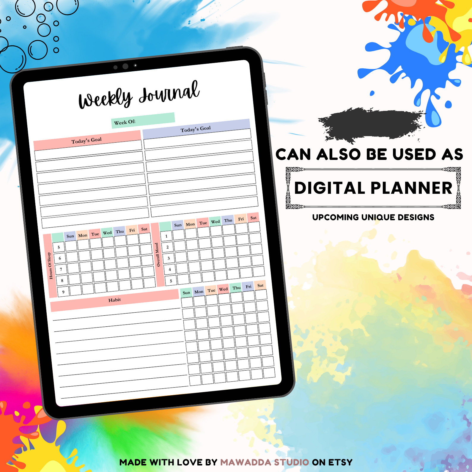 Self-Care Planner Bundle Printable | Wellness Planner Bundle | US Letter