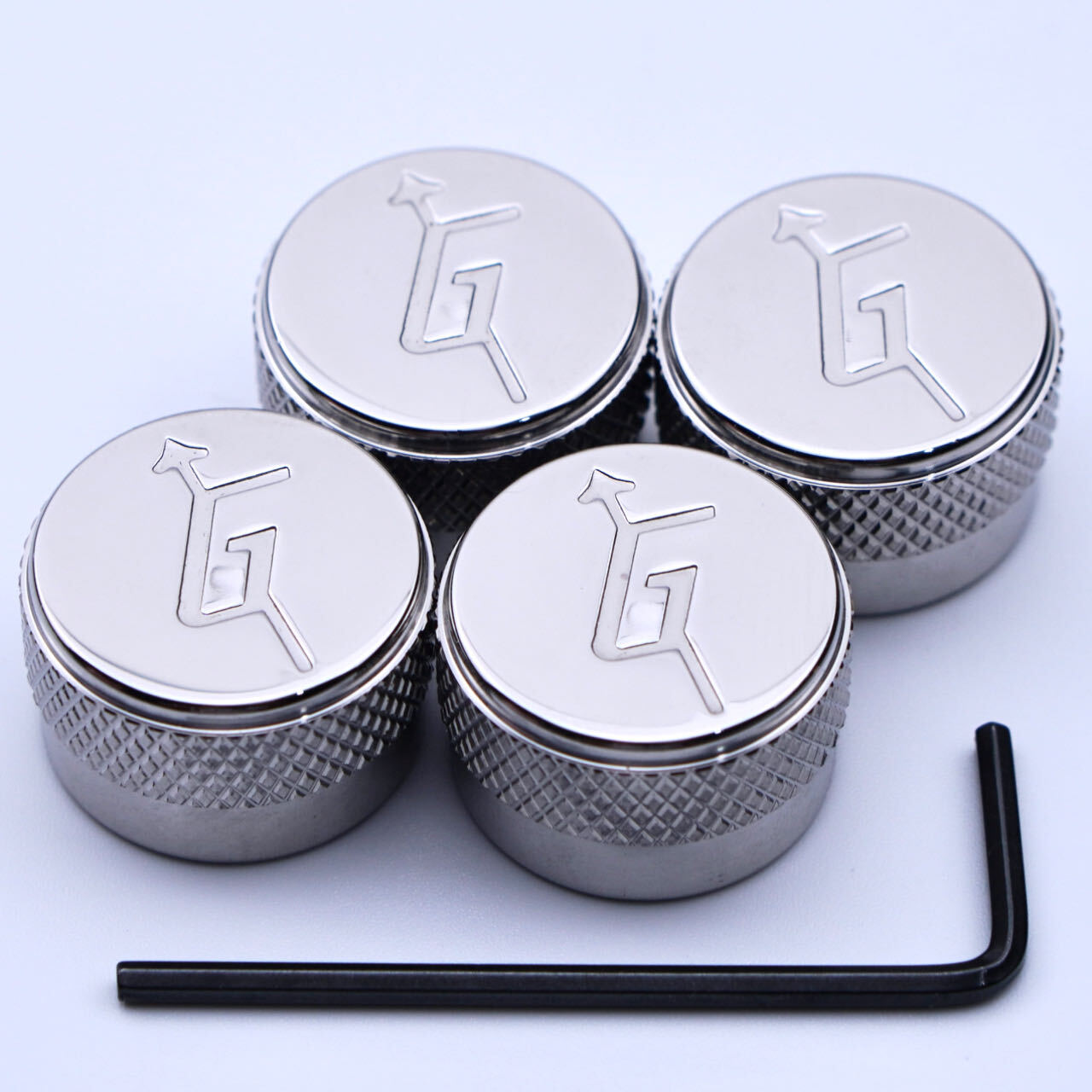 4×Stainless Steel Guitar Knob Arrow-G Speed Control Knob Fit Gret-ch Guitar Bass
