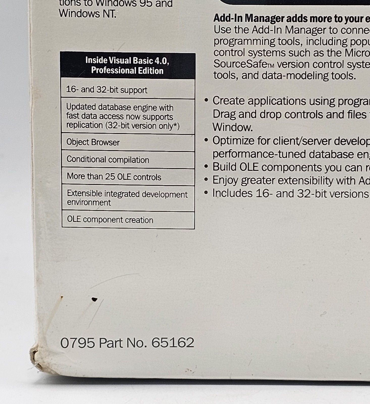 Microsoft Visual Basic 4.0 VB 4 Professional PRO Edition Windows 95+ PC SEALED