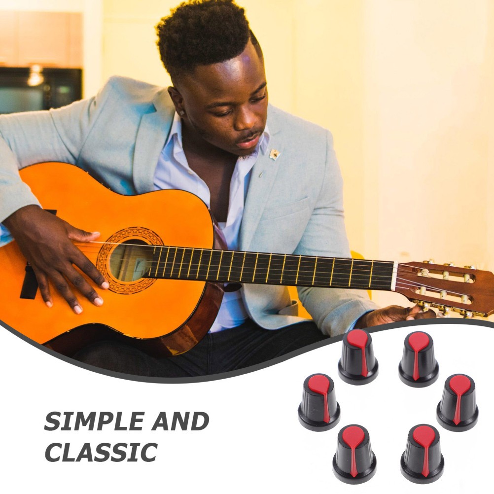 50 Pcs Electric Guitar Potentiometer Knob Handle Plastic Cap Pedal Knobs