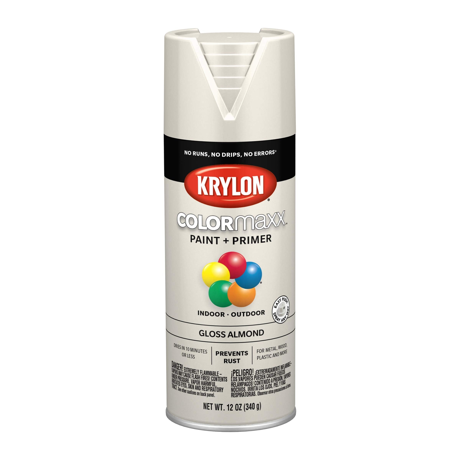 Krylon COLORmaxx Gloss Almond Spray Paint 12 Ounce Indoor Outdoor Use