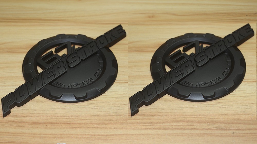2Pc All Black 6.7L Door Emblem Powerstroke Superduty Badge Fit F-Trucks