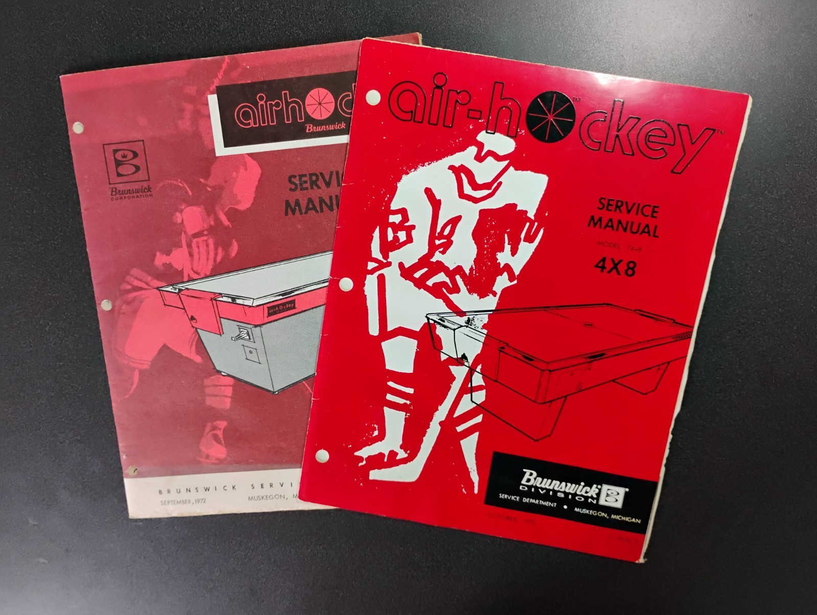 Vintage 19702 Brunswick Air Hockey Table Service Manuals Coin Op Model 74-8