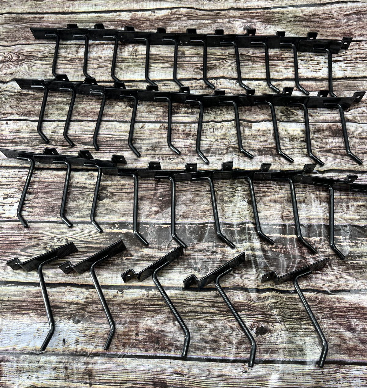 Lot of 42 Black 4.5" Heavy Duty Slatwall Panel Hooks With Curved End