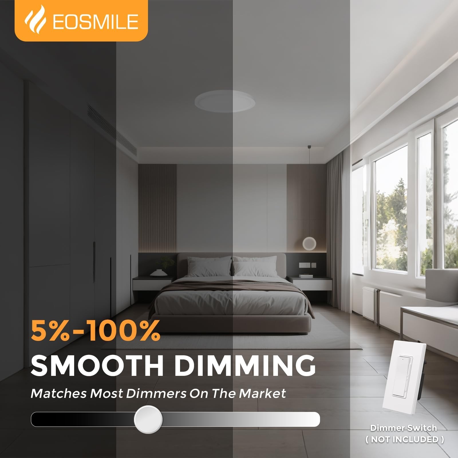 1Pack 15.8 Inch LED Flush Mount Ceiling Light, 35W, 3850LM, 2700K-5000K 5Colo...