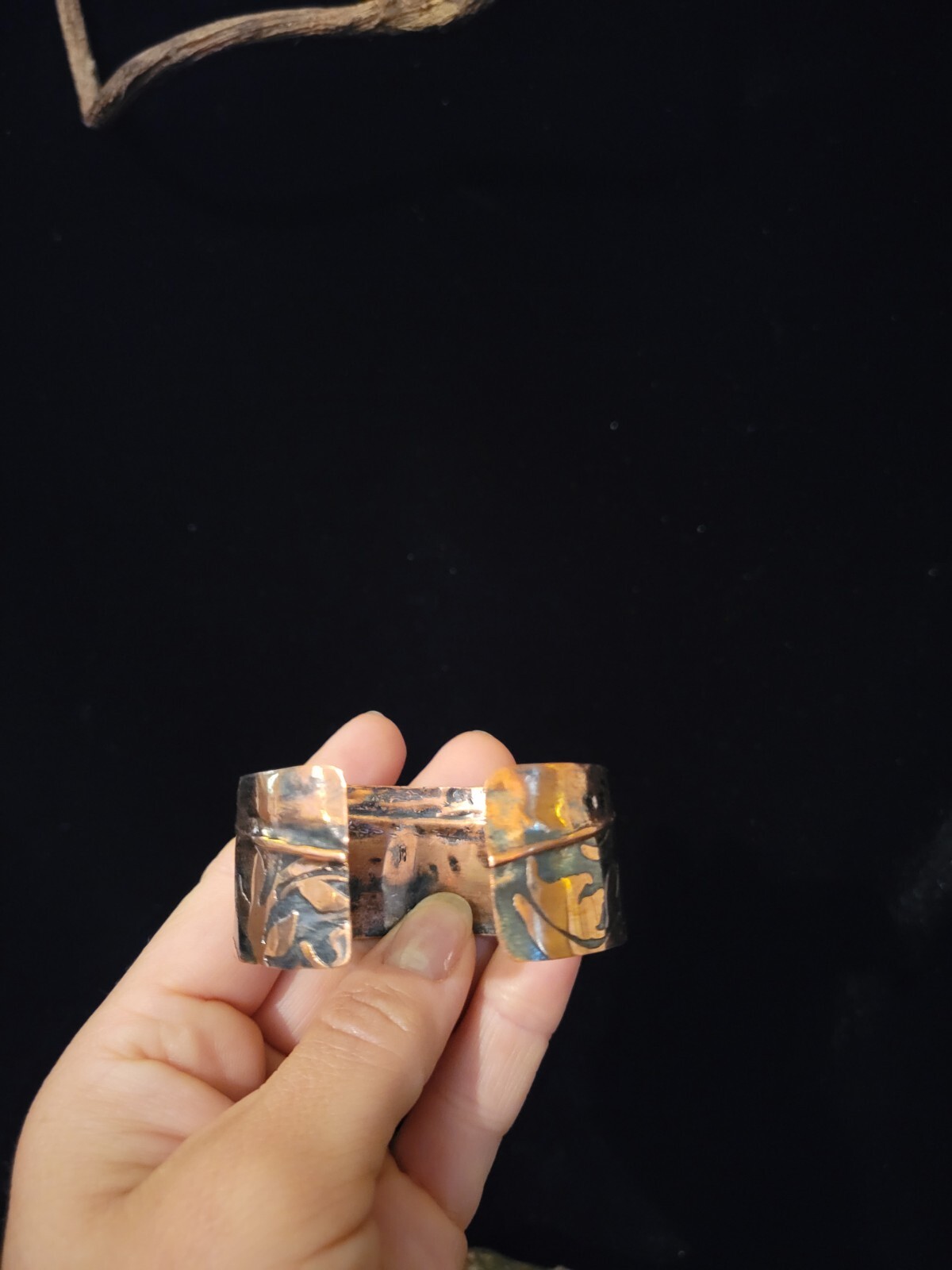 Rustic Mountain Stamped Cuff