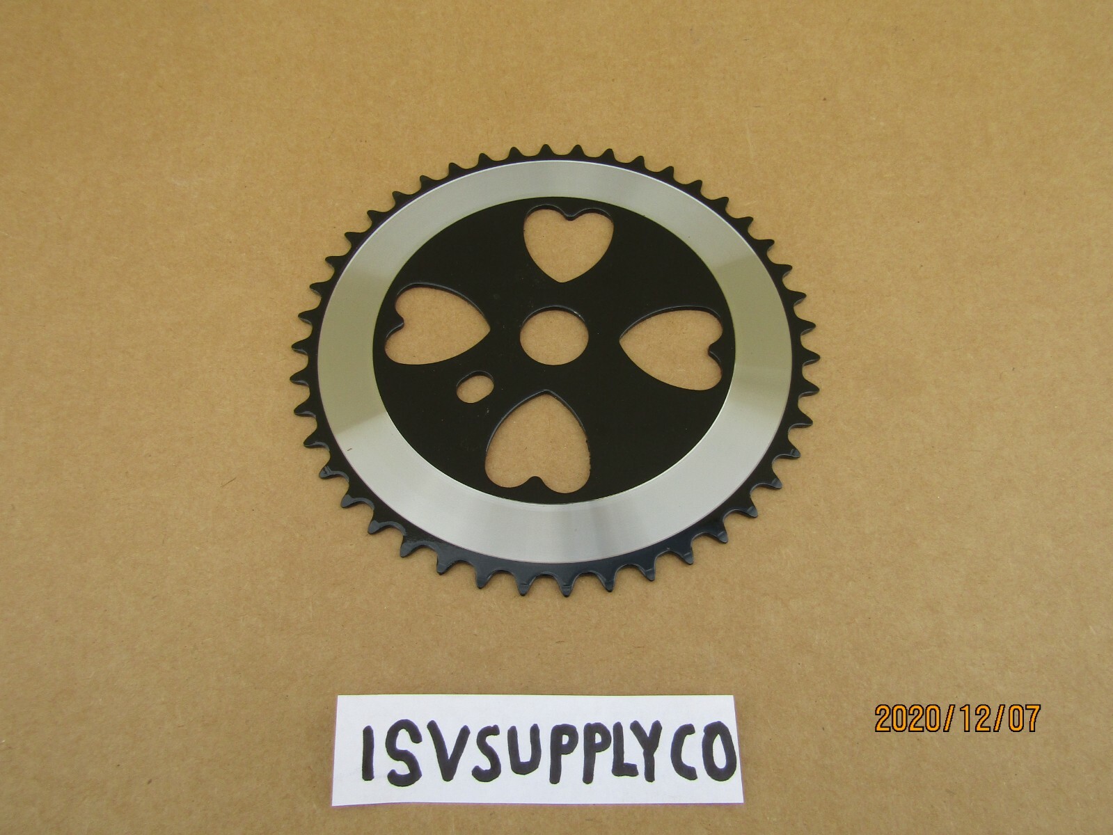 NEW  BICYCLE HEARTS CHAINRING 44 T BLK FOR  CRUISER, BMX, TRICYCLE,CHOPPER, ETC.