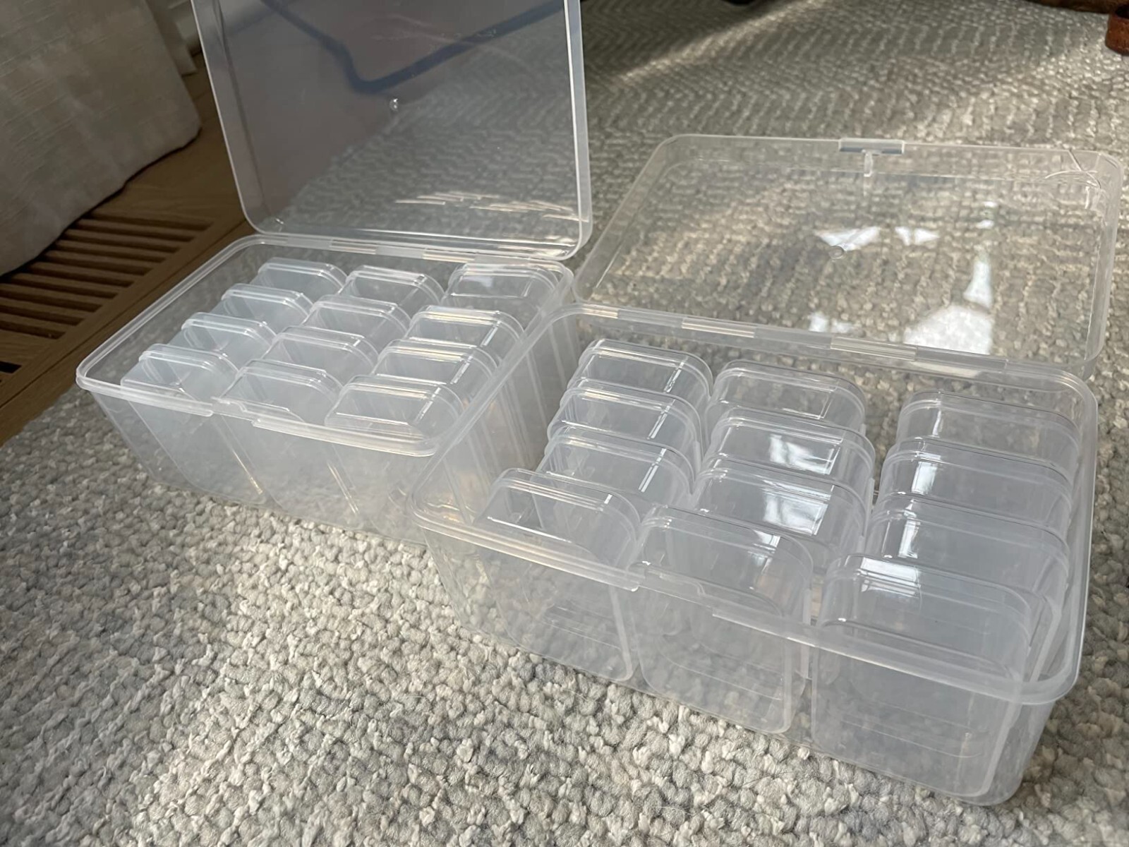 Blulu 24 Pcs Bead Organizer Plastic Small Bead Storage Box 6.7 x 4.33 x 2.36 in