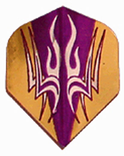 Dart Flights- PURPLE, Gold, Silver Tattoo Std - 5 Sets