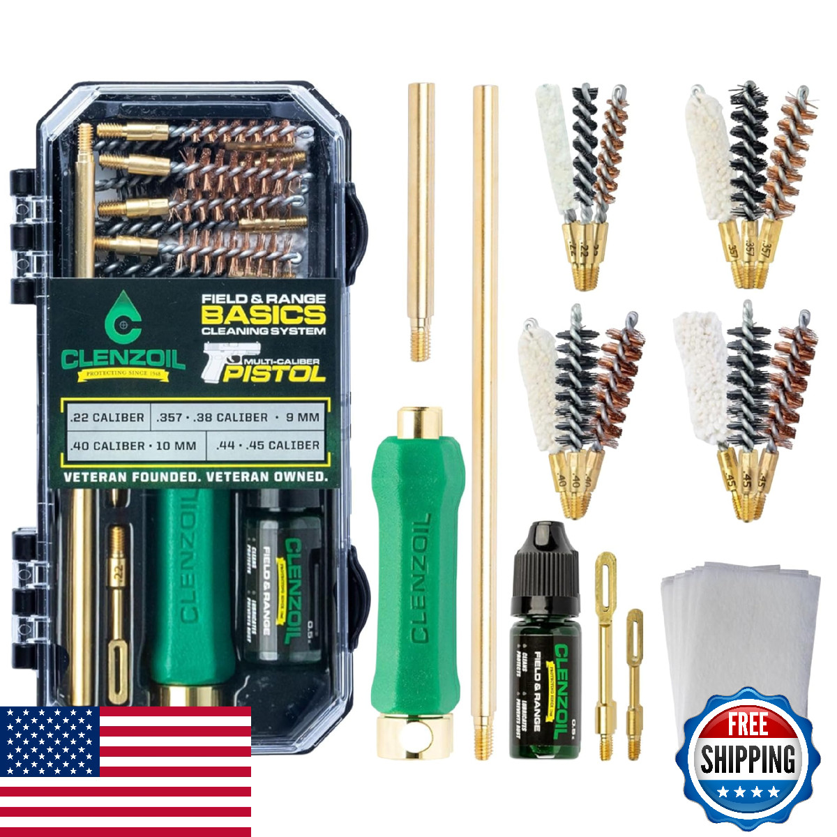 CLENZOIL Field & Range Pistol Basics Cleaning Kit | Complete Handgun Set