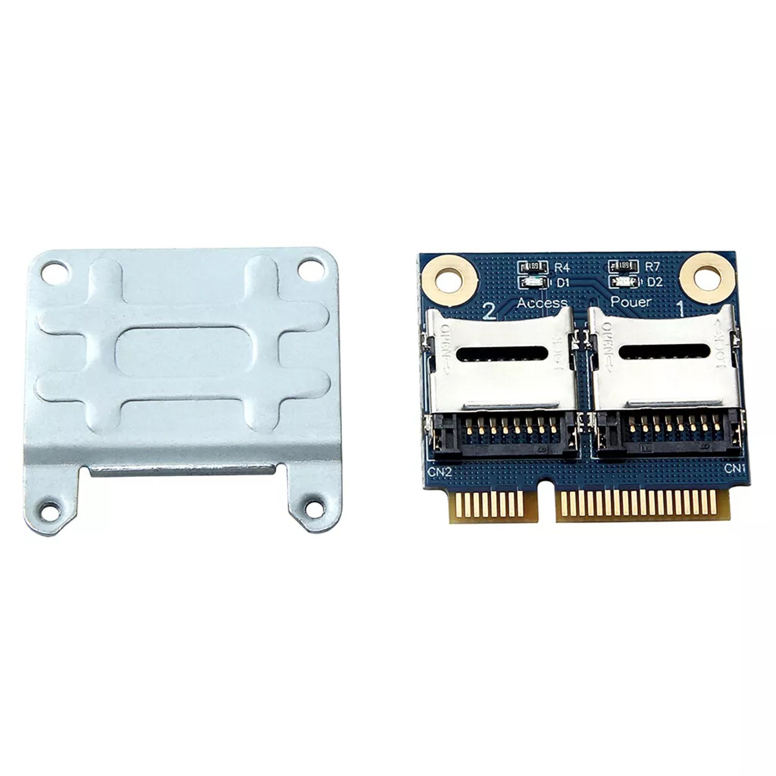 Mini pci-e to 2 TF adapter card USB 2.0 based PCI Express Half-Mini Card