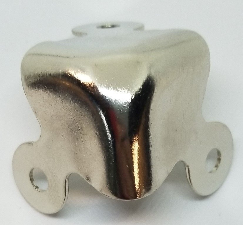 Nickel Plated Trunk Corner steamer chest cap cover box antique vintage retro ...