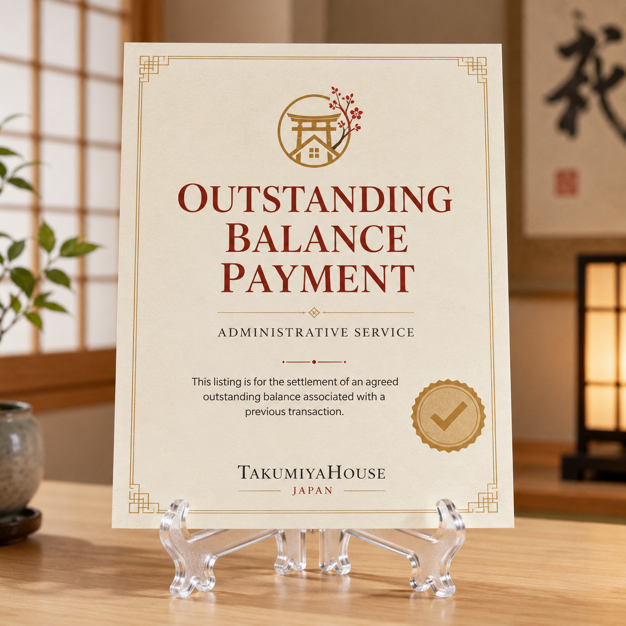 Outstanding Balance Payment Service – Purchase Only If Instructed