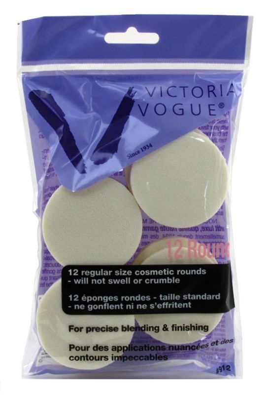 (3 PACK) Victoria Vogue #912 Cosmetic Rounds 12 Count Regular Size