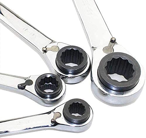 4 in 1 Ratchet Spanner Chrome Vanadium Steel Double Twin Ended Ratchet Wrench...