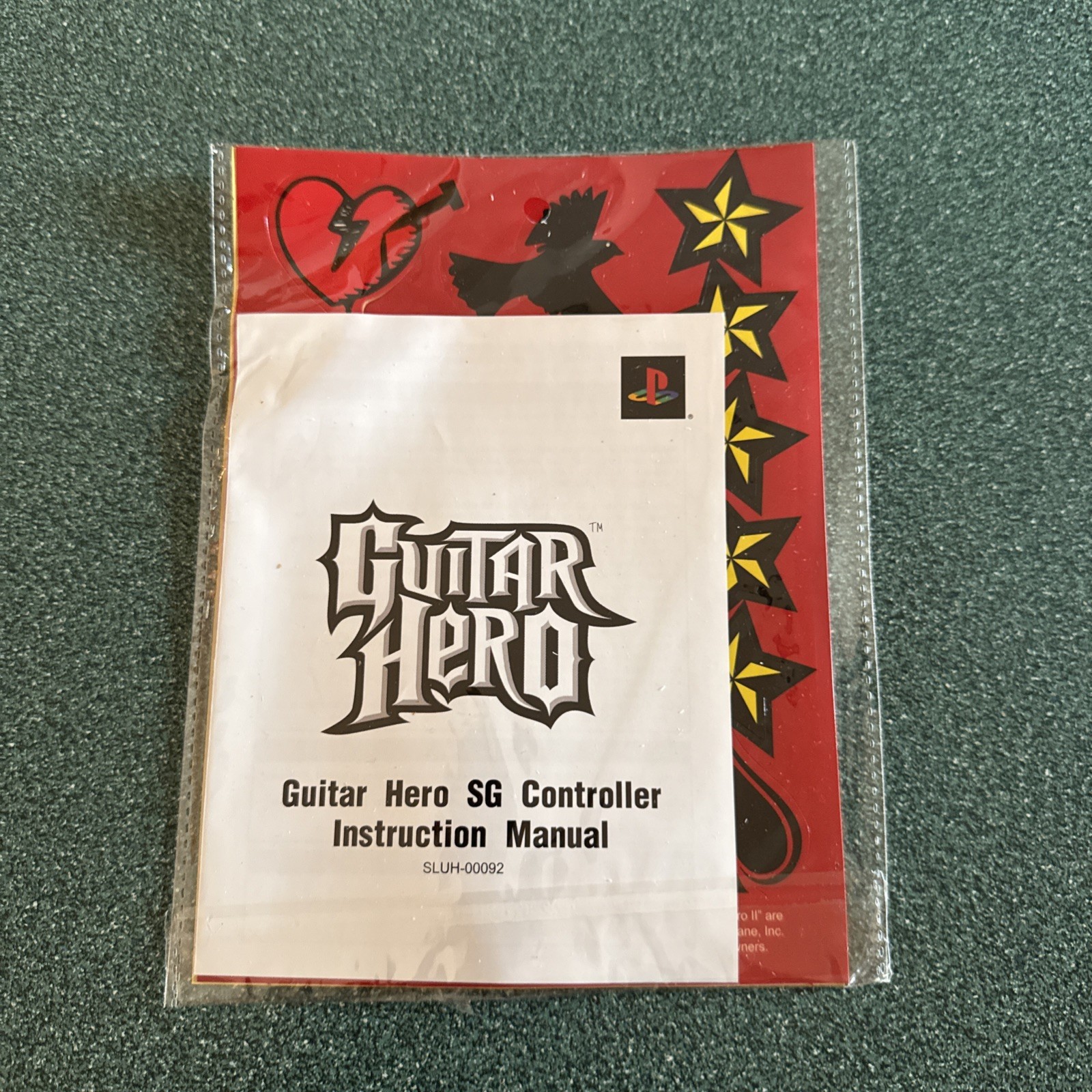 NEW Guitar Hero SG Controller Manual Sticker Sheet Red Octane Original Sealed
