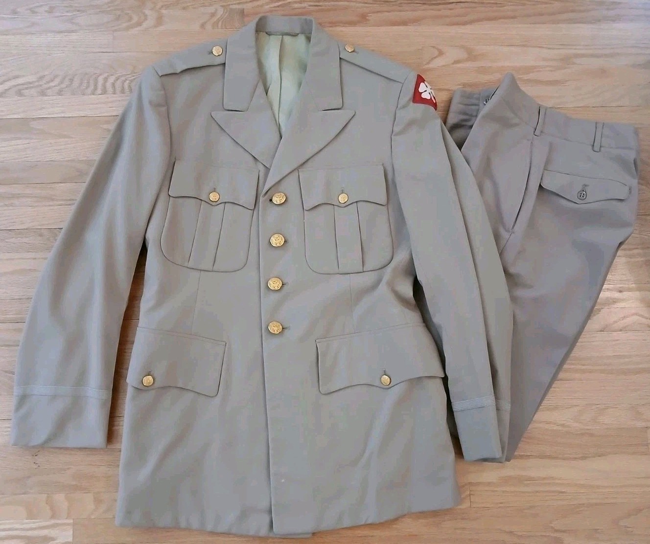Vintage Men’s Wool Tropical Class 1 Military Suit DSA-1-3287-64-C 4th Army? READ