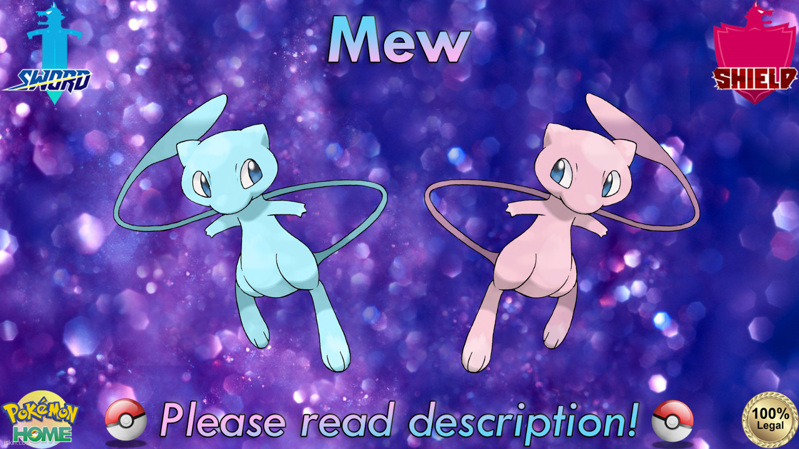 ⚔️Shiny Non-shiny Mew 6IV🛡️Pokémon Sword Shield HOME (💯Legal)